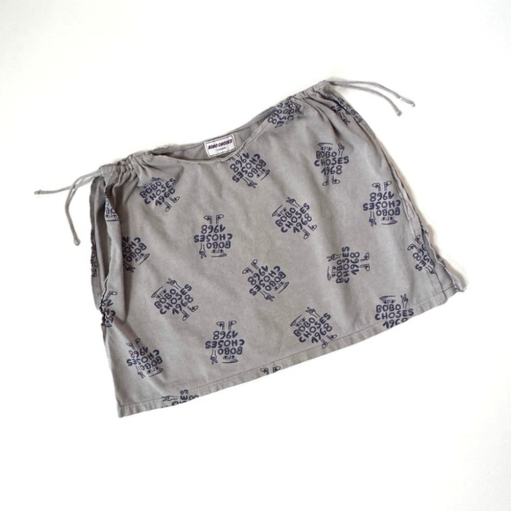 Bobo‎ Choses Top 2-3Y Gray 1968 Graphic Drawstring Shoulder Organic Cotton